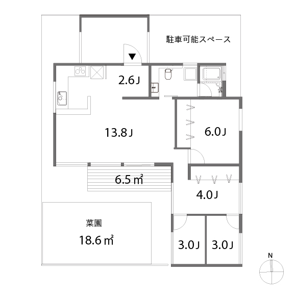 家庭菜園の家
