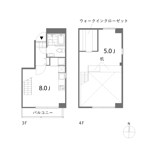 SCALA 43.59㎡の間取り図