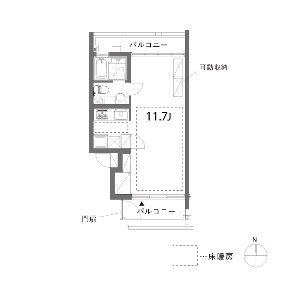 zephyr 32.70㎡の間取り図