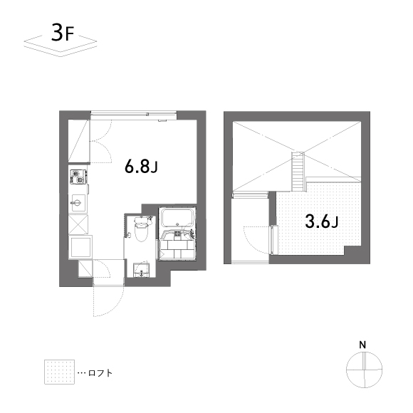 ulula 21.81㎡+loft5.99㎡の間取り図