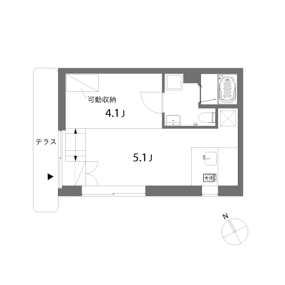 KAMIUMA PLACE 30.62㎡の間取り図