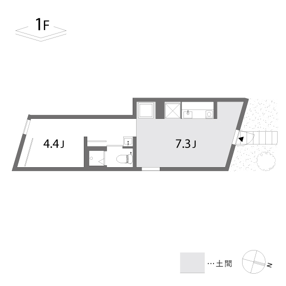 根津の家 28.00㎡の間取り図