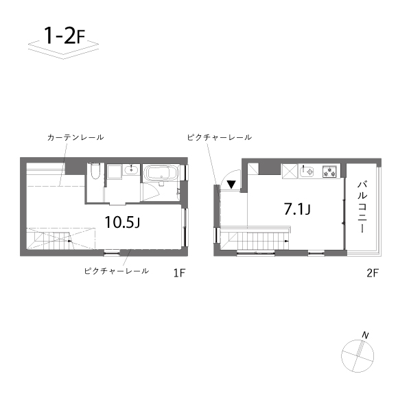 Ruelle　205 47.93㎡の間取り図