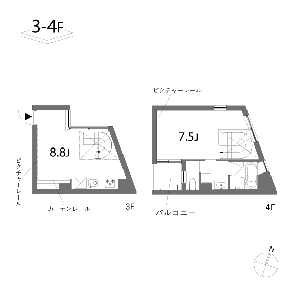 Ruelle　205 47.55㎡の間取り図