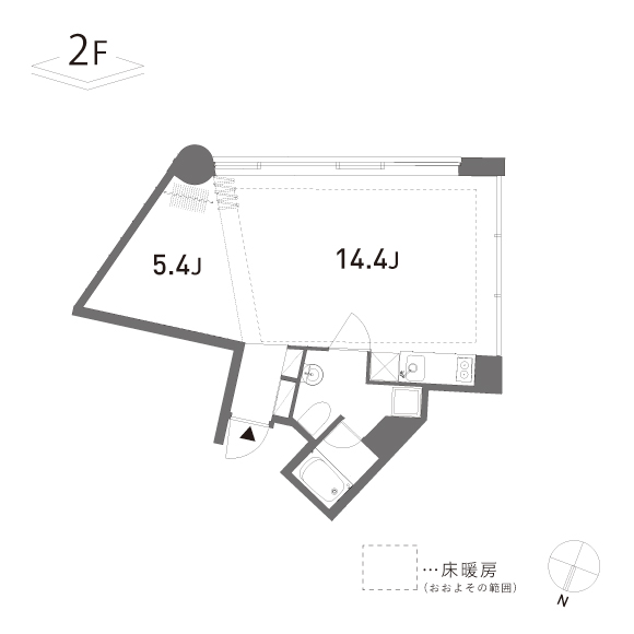 GROVE　301 44.20㎡の間取り図