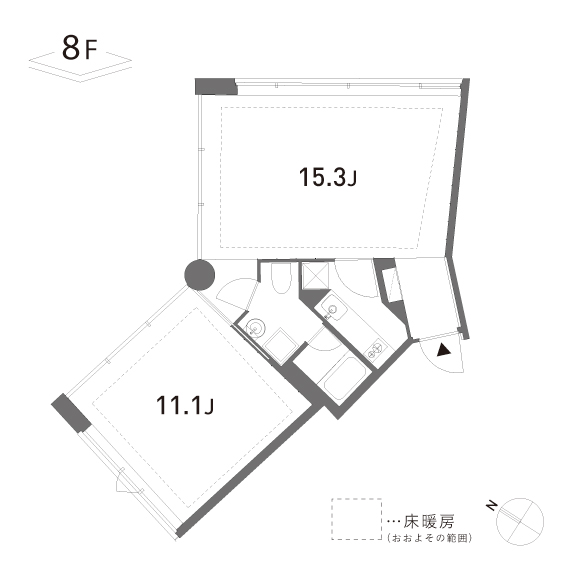 GROVE　301 57.61㎡の間取り図