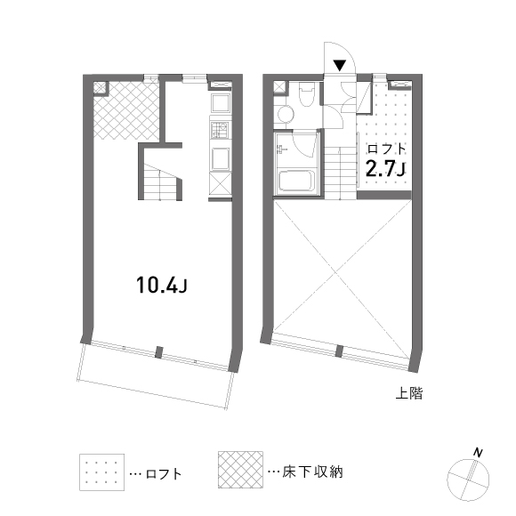 tuft 29.9㎡+loft4.05㎡の間取り図