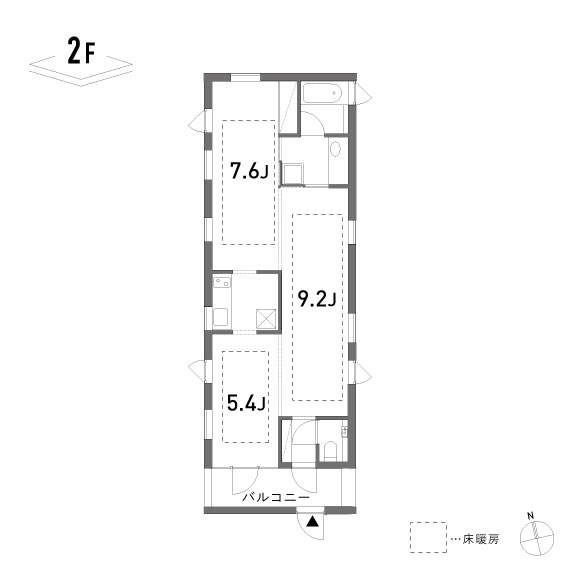 kif 55.86㎡の間取り図