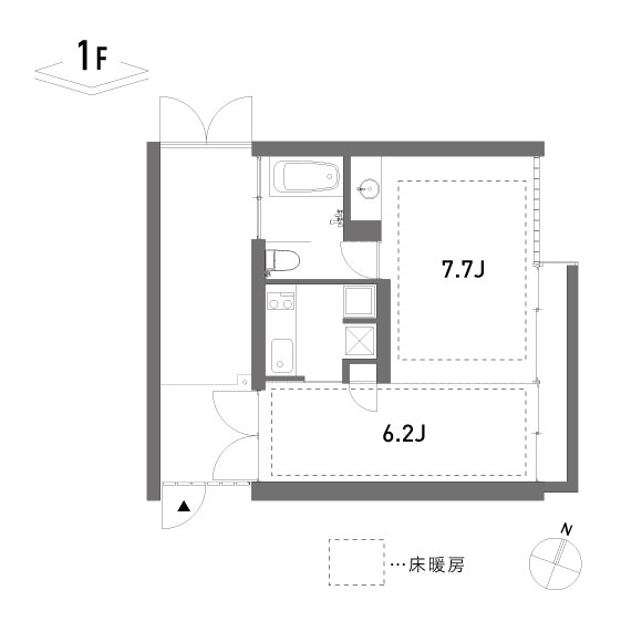 thyme 34.99㎡の間取り図